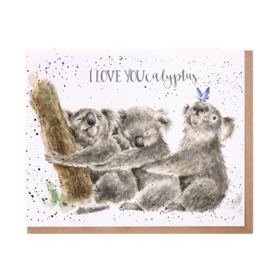 Three koalas greeting card