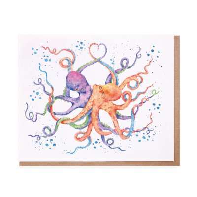 Colourful octopus greeting card