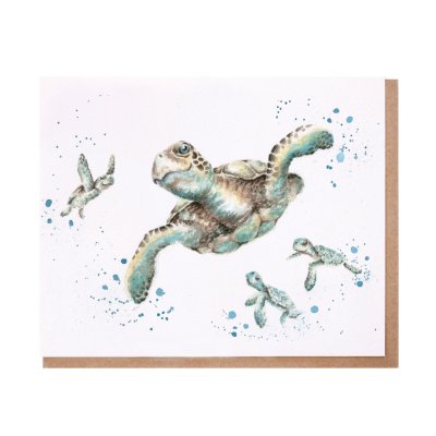 Turtle and turtle babies greeting card