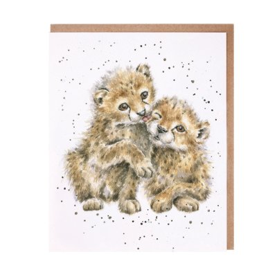 Cheetah cubs greeting card