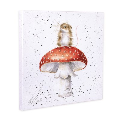 He's a Fun-Gi mouse and mushroom canvas print