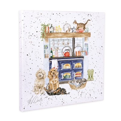 Country Kitchen dog and cat canvas print