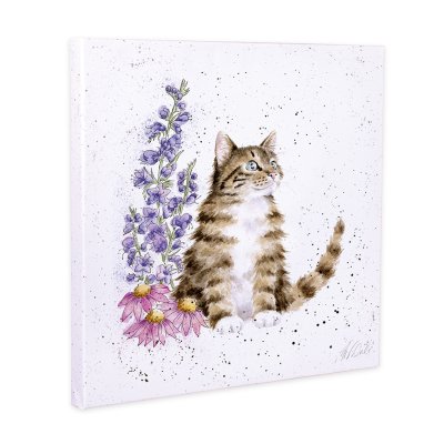 Whiskers and Wild Flowers cat canvas print