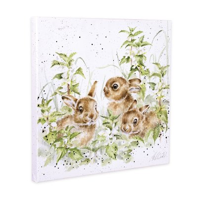 Wall canvas with illustrated hares