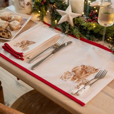 'Winter Wonderland' Christmas Animal Set of Four Fabric Placemats