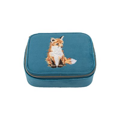 Embroidered fox accessory case