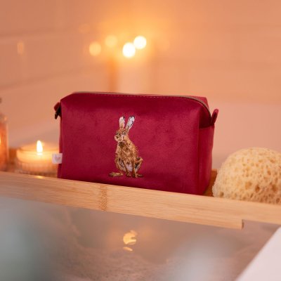 'Golden Hour' Hare Embroidered Make Up Bag