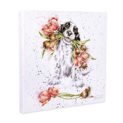 'Blooming with Love' Dog Canvas