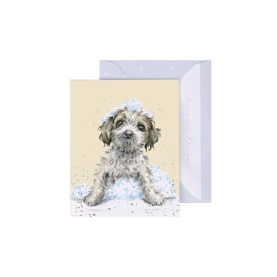 Dog in bubbles mini card