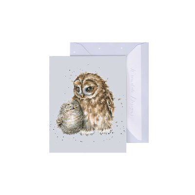 Owl and chick mini card