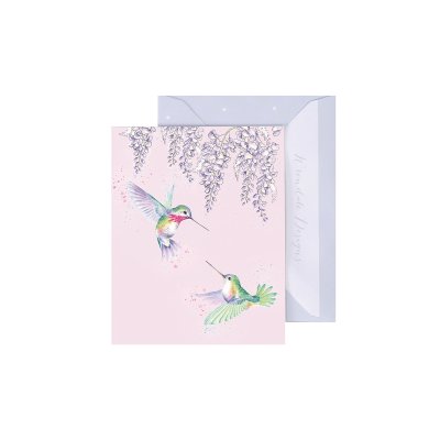 Hummingbird and wisteria Mini card