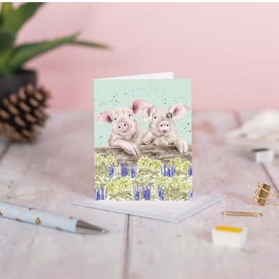 'Nosy Neigh-boars' pig Gift Enclosure Card