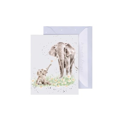 Elephant and Daisy illustrated mini card