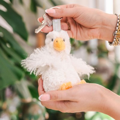 'Pearl' Goose Plush Keyring
