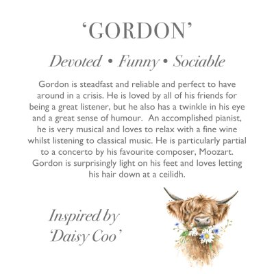'Gordon&#039; Highland Cow Character