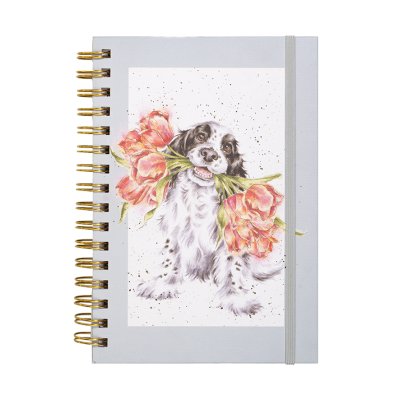 Spaniel and tulip A5 notebook