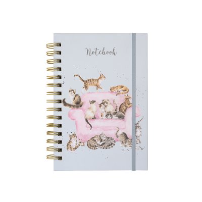 Cats on sofa A5 spiral bound notebook