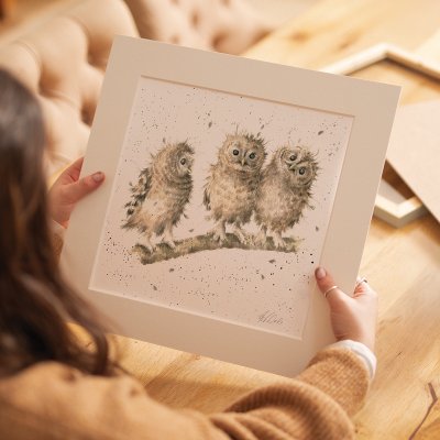 'You First!' owl mounted print