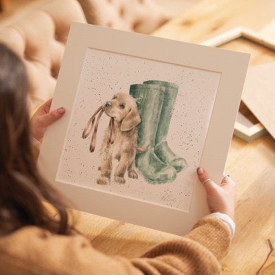 'Hopeful' Labrador mounted print