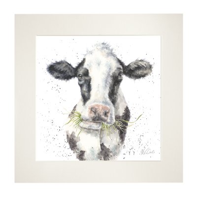 'Milk Maid' cow mounted print