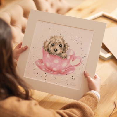 'Teacup Pup' dog mounted print
