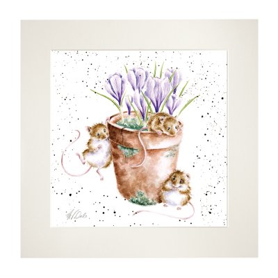 'Garden Friends' Mouse Mounted Print