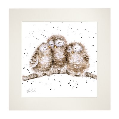 'Owl Together' Owl Mounted Print
