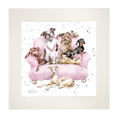 'Movie Night' Dog Mounted Print