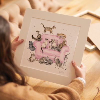 'Cattitude' Cat Mounted Print