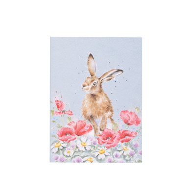 A hare in a field of flowers on an A6 Paperback Notebook