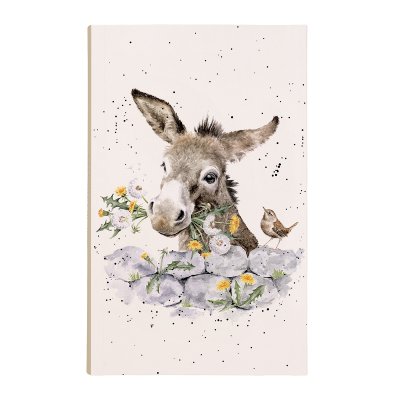 Illustrated donkey with dandelions notepad