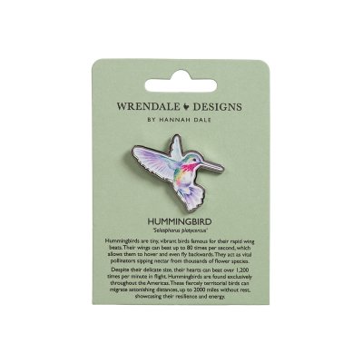 'Wisteria Wishes' Hummingbird Pin Badge