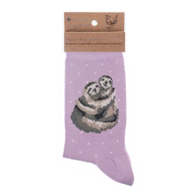 sloth purple socks