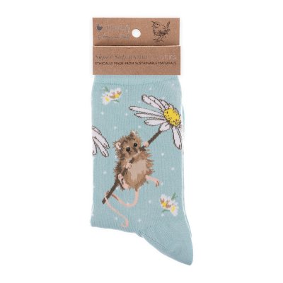 Mouse and daisy socks