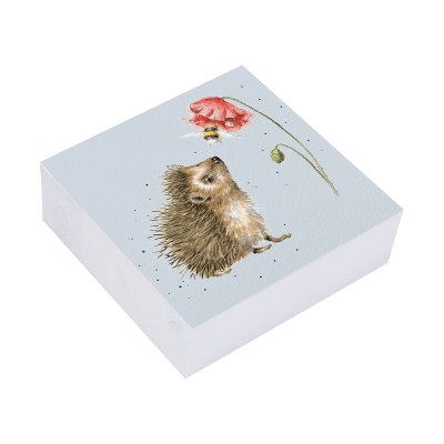 Hedgehog, bee and a poppy illustrated sticky notes