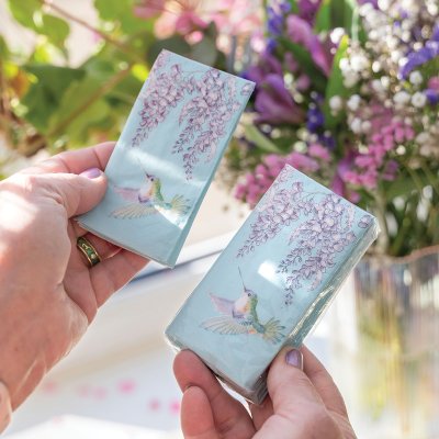'Wisteria Wishes' Hummingbird Pocket Tissues