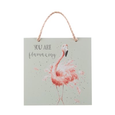Flamingo Inspirational Wooden Plaque
