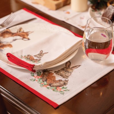 'Winter Wonderland' Christmas Animal Set of Four Fabric Placemats
